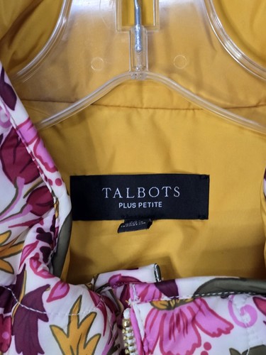 Talbots Reversible Quilted Vest - Botanical Garden Womens Size 3X Petite - Picture 6 of 9