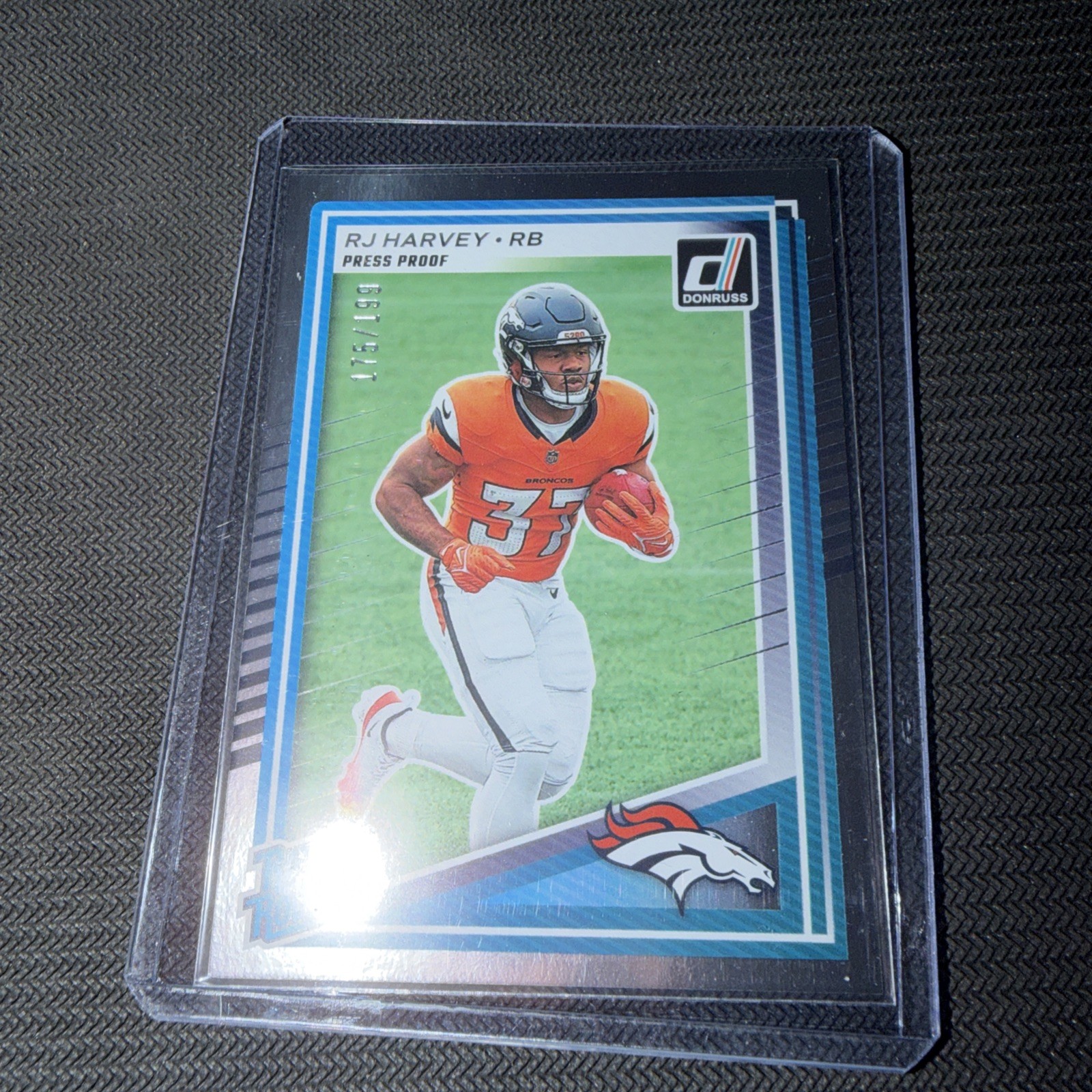 2025 Panini Donruss - Rated Rookie RJ Harvey #312 Press Proof Silver /199