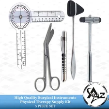 6"Goniometer Physical Therapy/OT Kit –Medical ROM Tools Reflex Hammer & Penlight