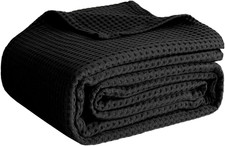 100 Cotton Blankets for Bed - Waffle Weave Blankets for Summer, Lightweight and