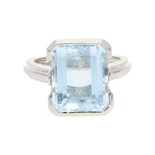 Aquamarin Ring aus 750er Weißgold, Second Hand wie neu 25325686 Größe 54