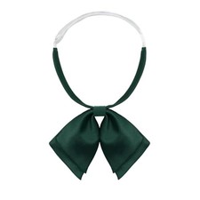 Bow Tie for Women and Girl, Solid Color Womens Bowtie Pre-Tied Clip on Green
