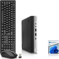 HP 800 G4 Mini PC intel i5-8th, 8GB RAM 128GB SSD Wi-Fi Wireless K M Windows 11