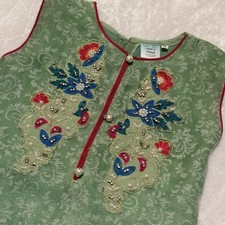 Ramadan Eid Girls Kurta Size Sleeveless Floral Embroidery Pakistan