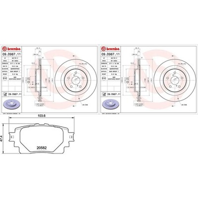 brembo BREMSSCHEIBEN 317mm + BELÄGE HINTEN passend für TOYOTA RVA 4 A5  LEXUS UX