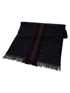 Echarpe femme GUCCI laine noire motif complet occasion