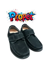 Propét Mens Hook-N-Loop   Black Suede Shoes Size 11 1/2 EEEEE