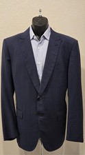 Ermenegildo Zegna Trofeo Comfort Blue Peaked Lapels 2 Button Blazer Jacket 46 L