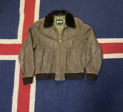 Schott NYC Fliegerjacke   Leder mit abnehmbarem Fellkragen   XL / Fit L 