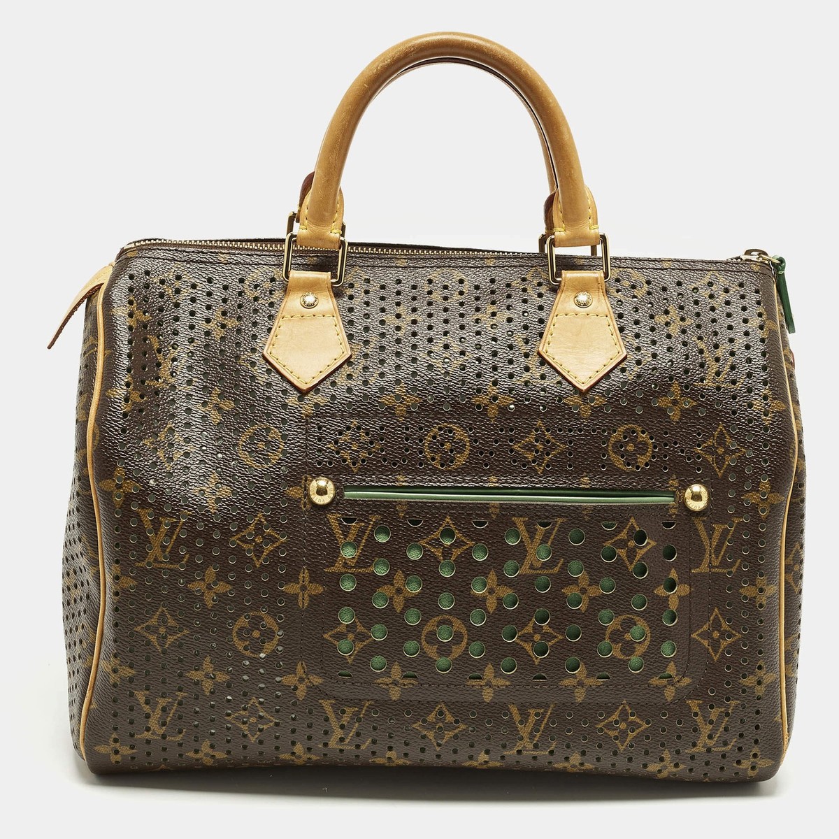 Louis Vuitton Speedy 30 Limited Edition Green Monogram Perforated