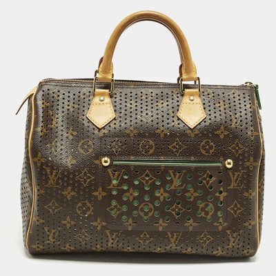 Louis Vuitton Speedy 30 Limited Edition Green Monogram Perforated