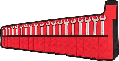 TEKTON WCB94202 Metric Combination Wrench Set with Pouch, 19-Piece (6 - 24 mm)
