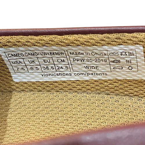 Mocasines sin cordones Vionic 7,5 W camafeo camuflados zapatos cómodos planos borgoña - Imagen 10 de 11