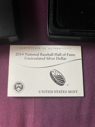 2014 P National Baseball Hall of Fame Curved Coin SILVER Dollar - Picture 4 of 12