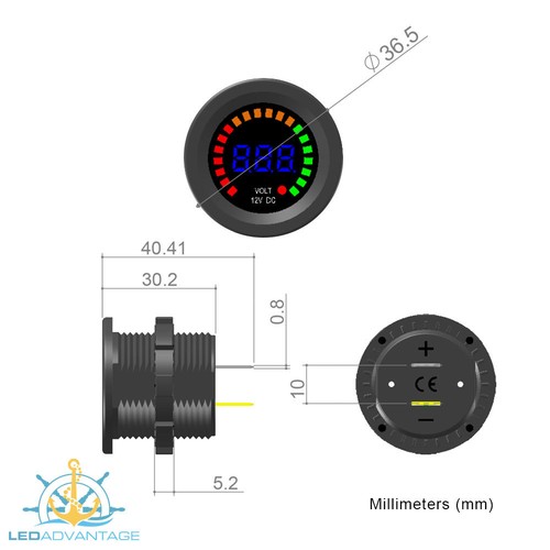12V TABLERO COMPACTO TABLERO DE INSTRUMENTOS BATERÍA MEDIDOR DE SALUD VOLTÍMETRO DIGITAL - Imagen 6 de 6