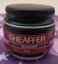 Vintage Sheaffer Fountain Pen Ink Bottle Burgundy / Marron / Marron 12ml