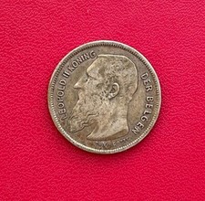 Belle monnaie argent de 2 Frank 1909 Leopold II "Koning der Belgen". Etat TB/TTB