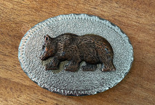 Vintage Metal Grizzly Bear Belt Buckle - PRE-OWNED
