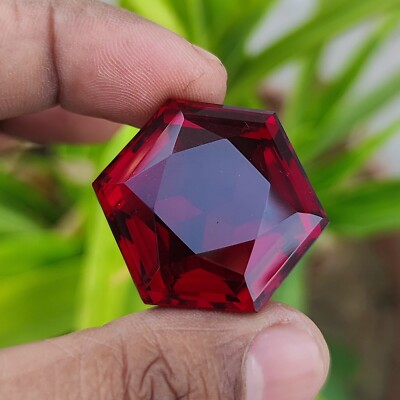 Natural 100 Ct Hexagon Shape London Red Topaz Certified Loose Gemstone