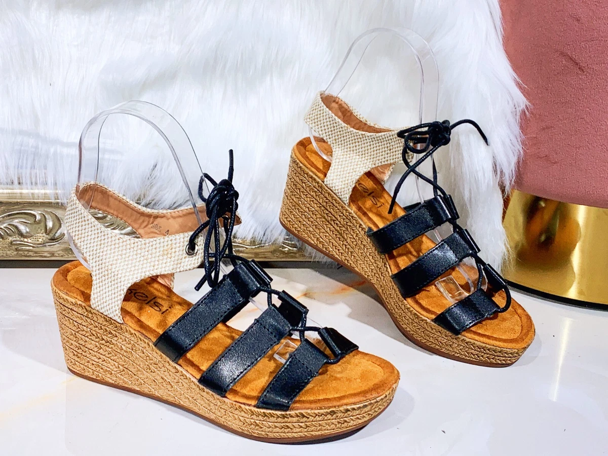 Ladies wedge deals sandals ebay