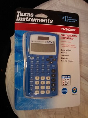 TEXAS INSTRUMENTS TI-30X IIS SCIENTIFIC~MATH~~2 LINE~SOLAR~CALCULATOR~NIP~BLUE