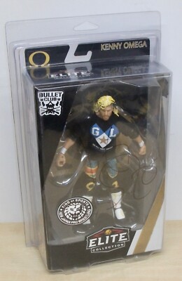 Signierte Custom Kenny Omega Wrestling Figur mit Box und Figurenschutz (AEW)