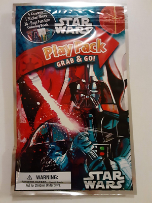 Star Wars Grab and Go Play Pack DARTH VADER Stickers/Crayons
