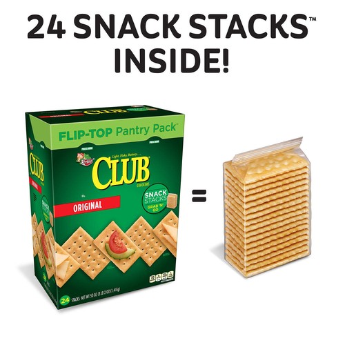 Kellogg's Club Original Crackers 24 Stacks Inside, 50 oz - Picture 3 of 7