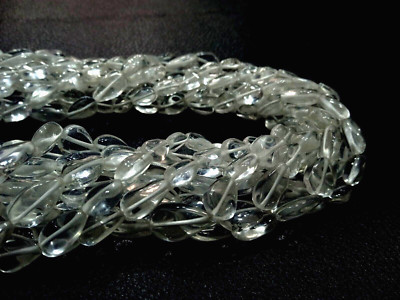 PEAR BEADS CRYSTAL PEAR SMOOTH PLAIN 7X8-7X11MM  GEMSTONE 13''INCH 1 STRAND AG