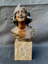 Gabriele Parente - Busto in Bronzo di Giovane Donna - Napoli XX sec.
