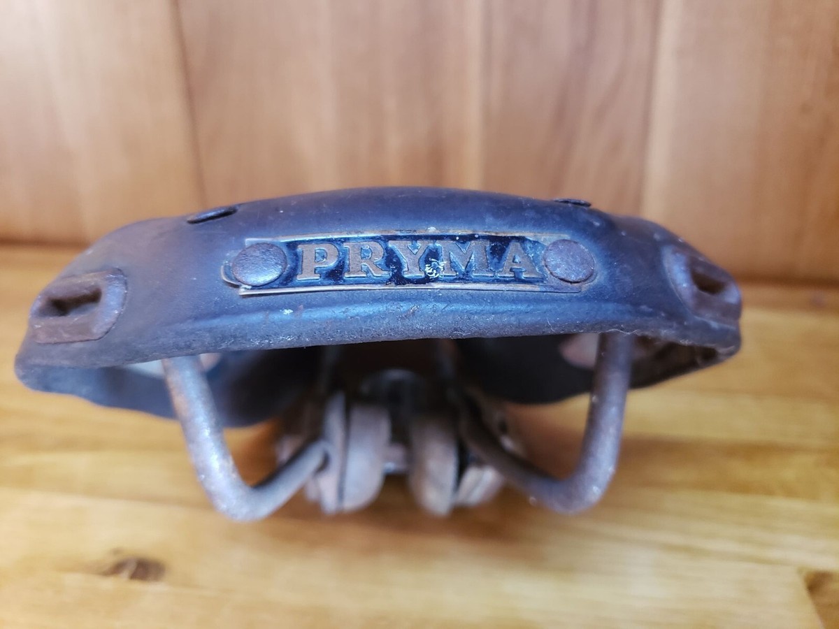 Ancienne Selle De Velo En Cuir Pryma Longueur 26 Cms