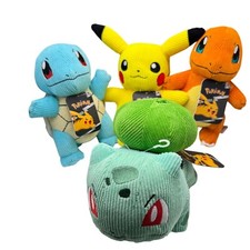 NWT Pokemon Pikachu Charmander Squirtle Bulbasaur 7-8" Plush Jazware Nintendo