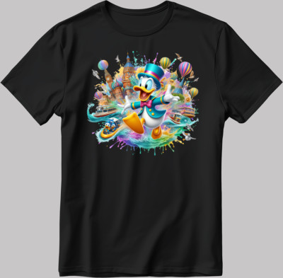 Donald Duck Figure  Funny Short Sleeve White-Black Men's / Women's T Shirt C514