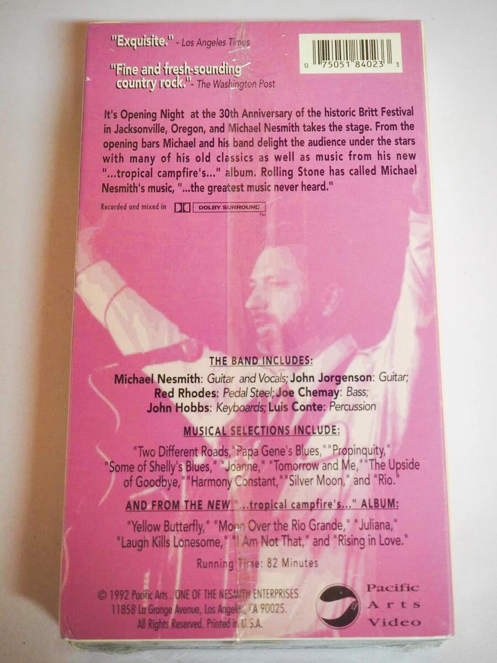 Nesmith - Live at the Britt Festival - VHS - NEU - Bild 2 von 2