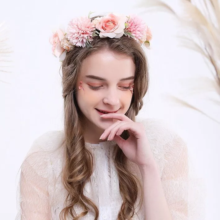Big flower crown headband deals