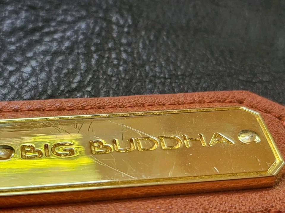 Bolso de Hombro Grande Big Buddha Negro Marrón Imitación Cuero Boho Forro Azteca Foto 2 de 4