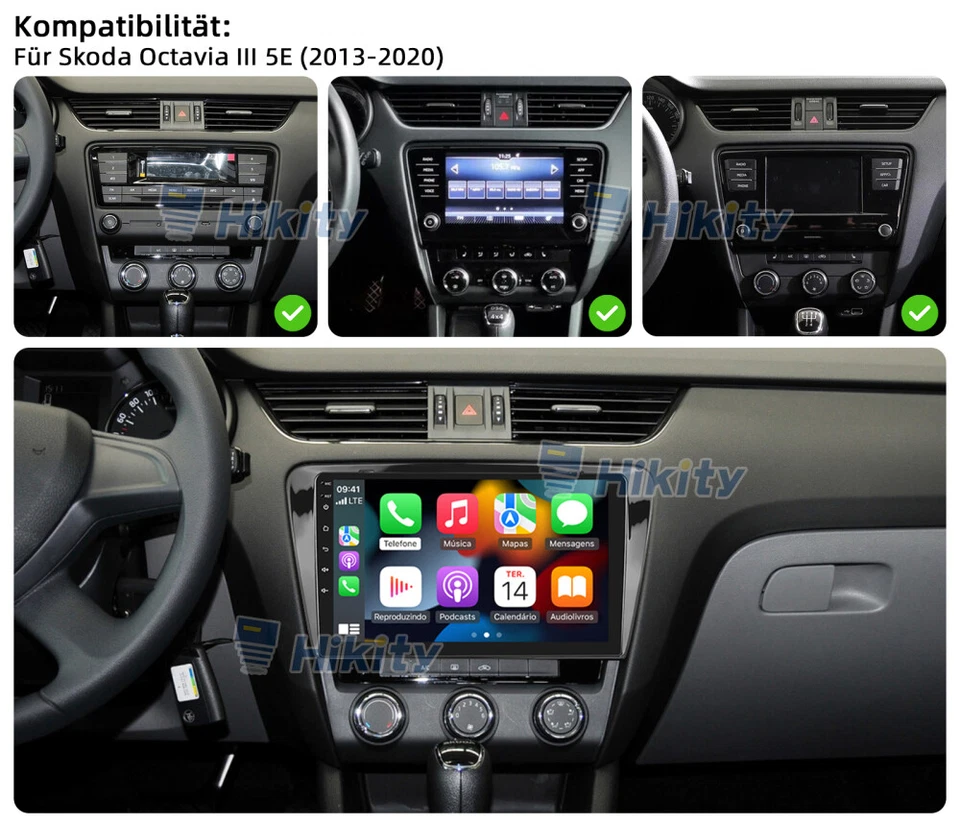 4+64GB CarPlay Android15 Radio Für Skoda Octavia III 5E 2013-2018 NAVI WIFI RDS - Bild 2 von 4