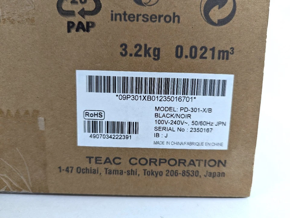 Teac PD-301-X/B CD Player With Wide FM Tuner USB Color Black Brand New - Image 4 of 4