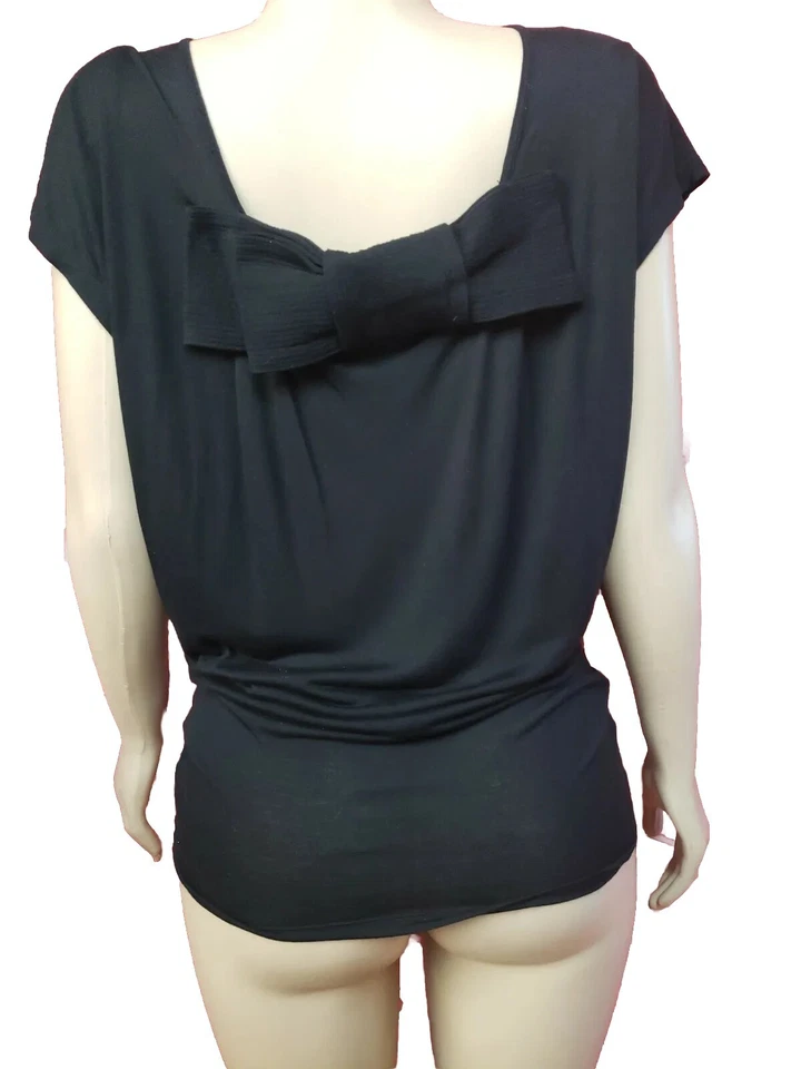 LANVIN Paris Black Bodycon Mini dress Or Long Top womens Size XS #04 - Image 4 of 4