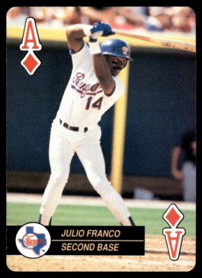 1992 U.S. Playing Card Co. Baseball Aces #A Julio Franco Texas Rangers