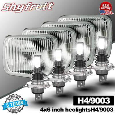 4x Fit Freightliner Classic FLD120 XL Semi Truck 4X6'' LED Headlights Sealed Beam