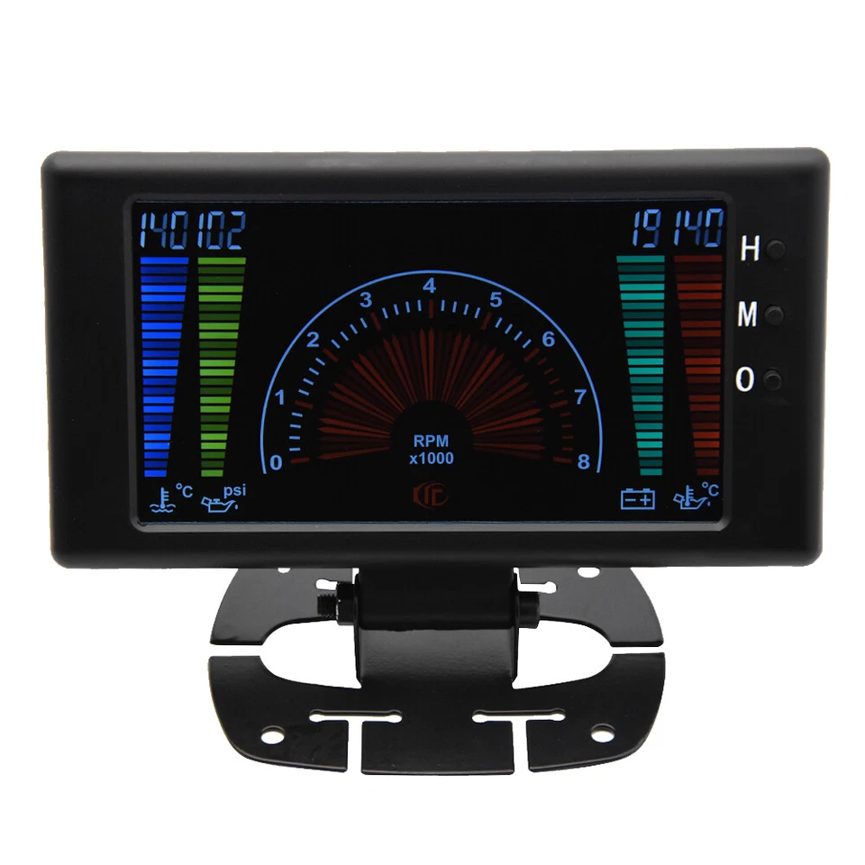 6 en 1 LCD Digital Coche Tacómetro Tacómetro Voltios RPM Temperatura del Agua Medidor de Temperatura del Aceite Foto 2 de 4