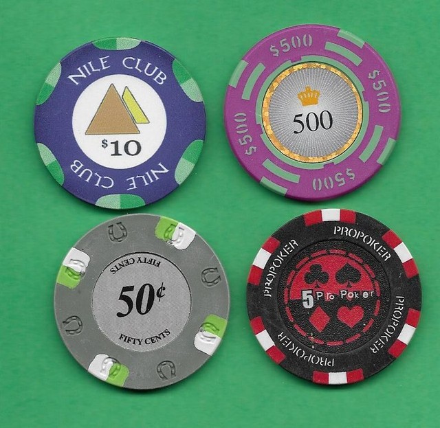 Lot of 4 Poker Chips Lucky Horseshoe, Nile Club, Pro Poker & Monarch eBay