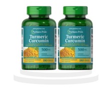 2PACK Puritan's Pride Turmeric Curcumin 500Mg Contains Antioxidants, EXP 01/2026