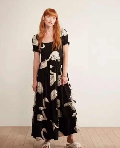 Anthropologie The Odells Swans Maxi Dress Size S