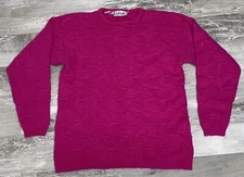VTG RAFAELLA BRIGHT NEON PINK ANGORA SWEATER MEDIUM BARBIECORE
