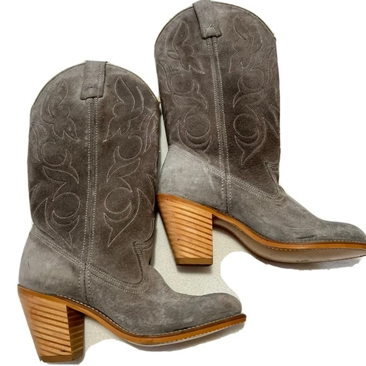 Women's gray cheap cowgirl boots