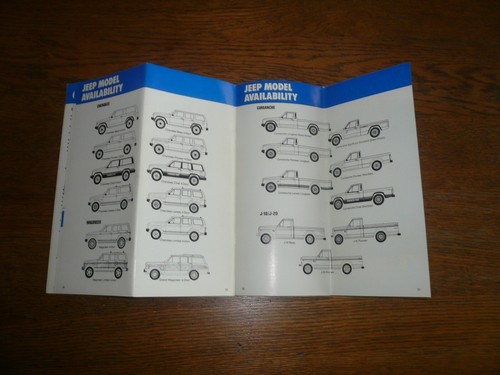 Jeep Cherokee Wagoneer Comanche 1987 manual de comparación - vintage - Imagen 5 de 6
