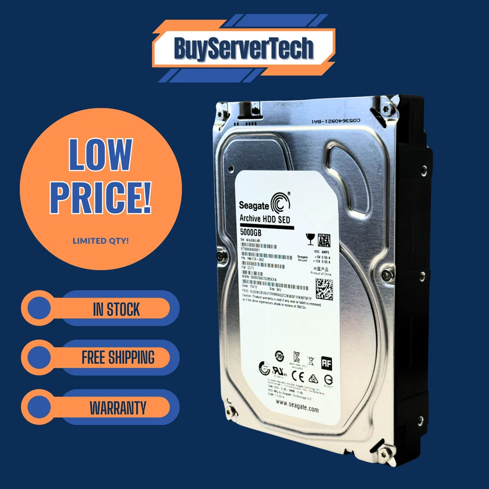 Seagate Archive HDD v2 ST5000AS0001 5TB 5900RPM 128MB Cache SATA 6.0Gb/s 3.5 HDD - Image 3 of 4