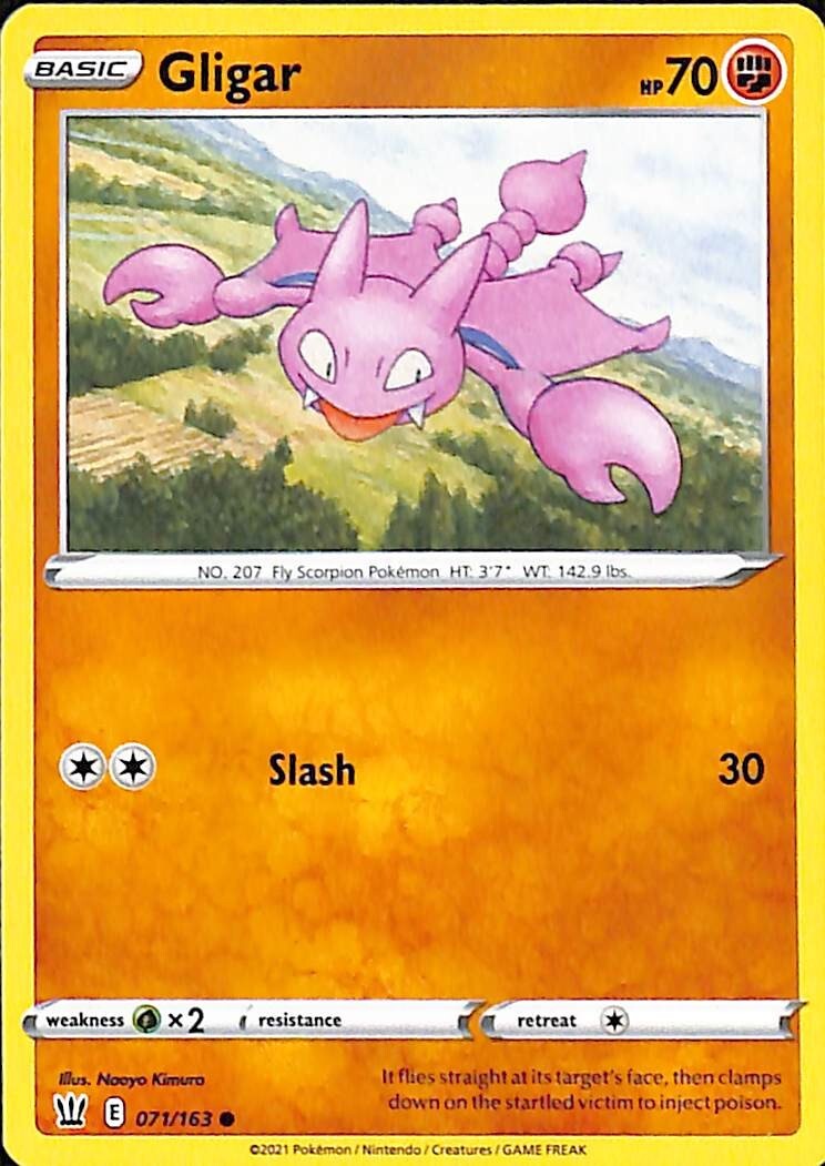 Gligar #71/163 Battle Styles Pokemon Common Card